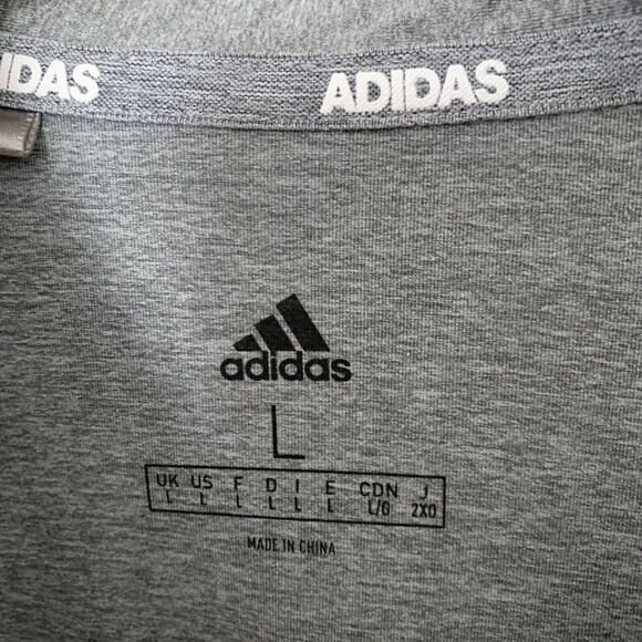 Adidas Golf Polo Short Sleeve Athletic Golf Shirt Mens Size Large Gray - Picture 2 of 6